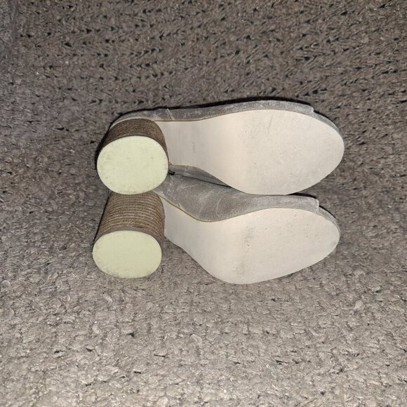 JEFFREY CAMPBELL-Oath Tan Suede Peep Toe Cutout Booties-Sz 7.5-Near Mint - Picture 8 of 8